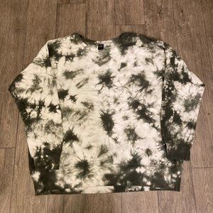 AR-33 Women's Large Green Tie Dye Pullover Sweatshirt Galaxy Top